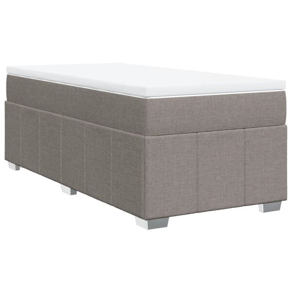 vidaXL Boxspring met matras stof taupe 80x200 cm