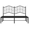 vidaXL Bedframe met hoofdbord metaal zwart 140x190 cm