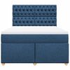 vidaXL Boxspring met matras stof blauw 140x190 cm