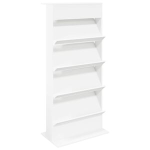 vidaXL Tijdschrift Rek Wit 70 x 41 x 156 cm Bewerkt hout