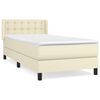 vidaXL Boxspring met matras kunstleer cr&egrave;mekleurig 90x190 cm