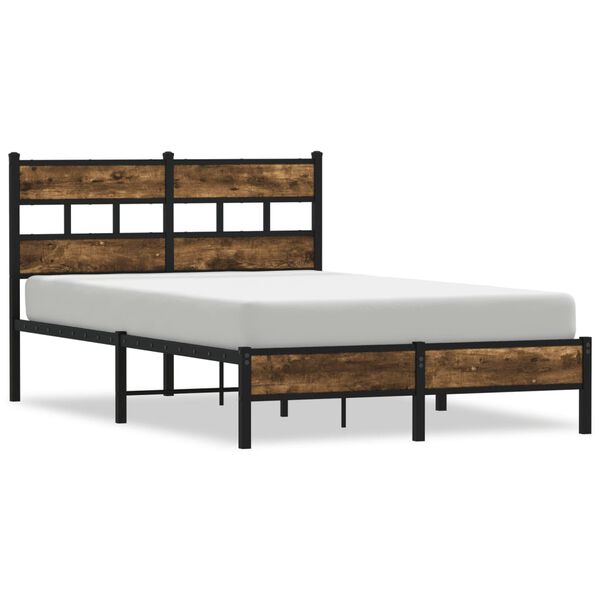 vidaXL Bedframe met hoofdbord zonder matras sonoma eiken 120x200 cm