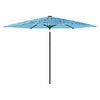 vidaXL Parasol met stalen paal 288x288x225 cm blauw