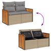 vidaXL 14-delige Loungeset met kussens poly rattan beige