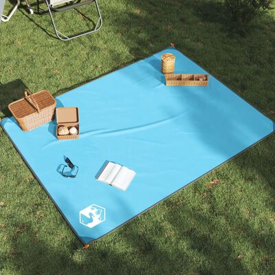 vidaXL Picknickkleed met haringen 205x155 cm blauw