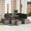 vidaXL Tuin Sofa Set met kussen 8 pcs Grijs Poly riet