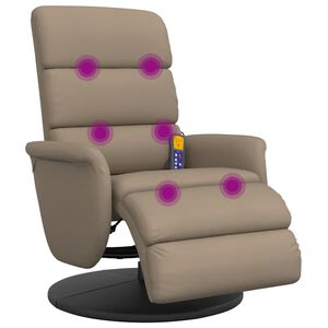 vidaXL Massagestoel verstelbaar met voetensteun kunstleer cappuccino