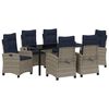 vidaXL Tuin eettafelset 7 st Grijs poly rattan