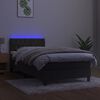 vidaXL Boxspring met matras en LED fluweel donkergrijs 100x200 cm