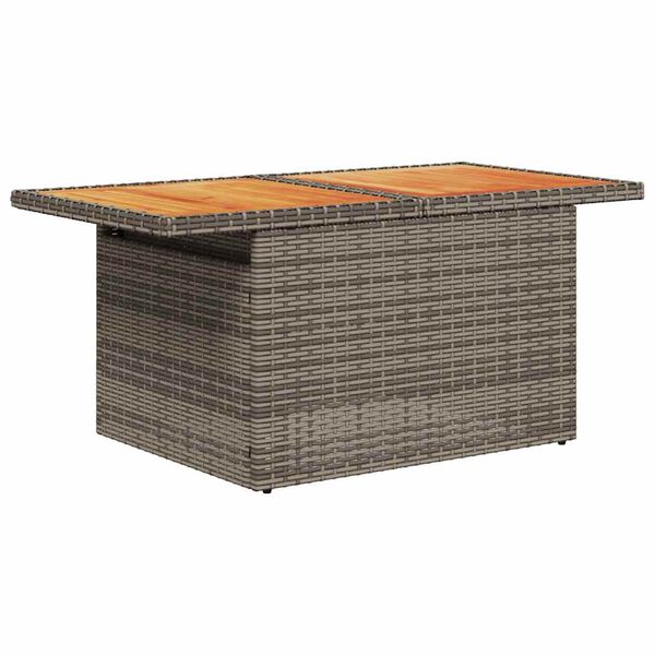 vidaXL 5-delige Loungeset met kussens poly rattan acacia grijs