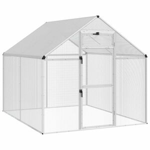 vidaXL Vogelkooi Zilverkleurig 181,5 x 221 x 173,5 cm