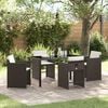 vidaXL Tuin eettafelset met kussen 5 pcs Bruin poly rattan