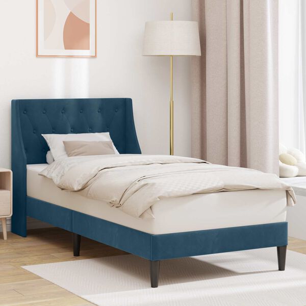 vidaXL Bedframe met hoofdeinde Blauw 80 x 200 cm Fluweel