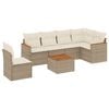 vidaXL 7-delige Loungeset met kussens poly rattan beige