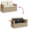 vidaXL 5-delige Loungeset met kussens poly rattan beige