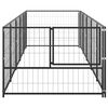 vidaXL Hondenkennel 5 m&sup2; staal zwart