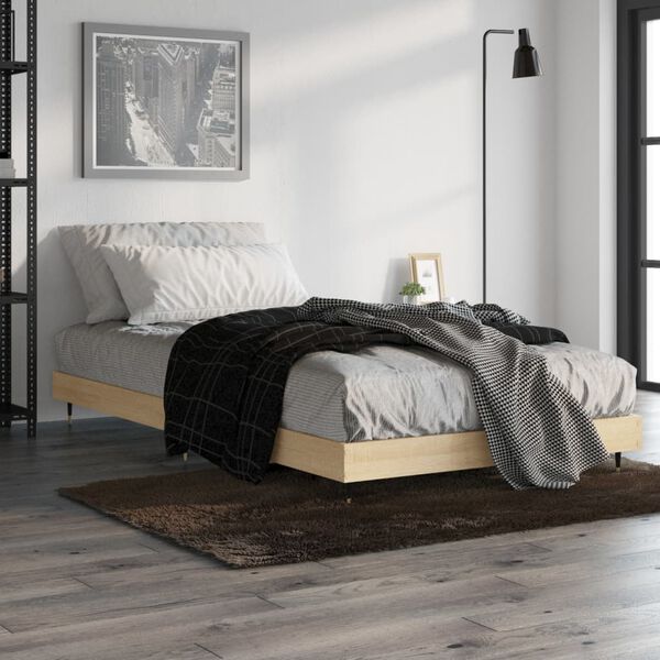 vidaXL Bedframe zonder matras hout sonoma eikenkleurig 100x200 cm