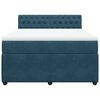 vidaXL Boxspring met matras fluweel blauw 140x190 cm