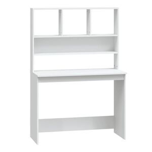 vidaXL Bureau met schappen 102x45x148 cm bewerkt hout wit