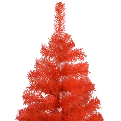 vidaXL Kunstkerstboom met verlichting en kerstballen 150 cm PVC rood