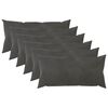 vidaXL Kussensloop 6 pcs HEERLEN Donkergrijs 40 x 80 cm Fluweel