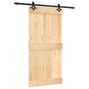 vidaXL Schuifdeur 100 x 210 cm Massief Grenenhout (Niet-Behandeld)