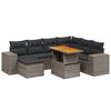 vidaXL 8-delige Loungeset met kussens poly rattan grijs
