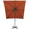 vidaXL Zweefparasol met dubbel dak 250x250 cm terracottakleurig