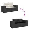 vidaXL 9-delige Loungeset met kussens poly rattan acacia zwart