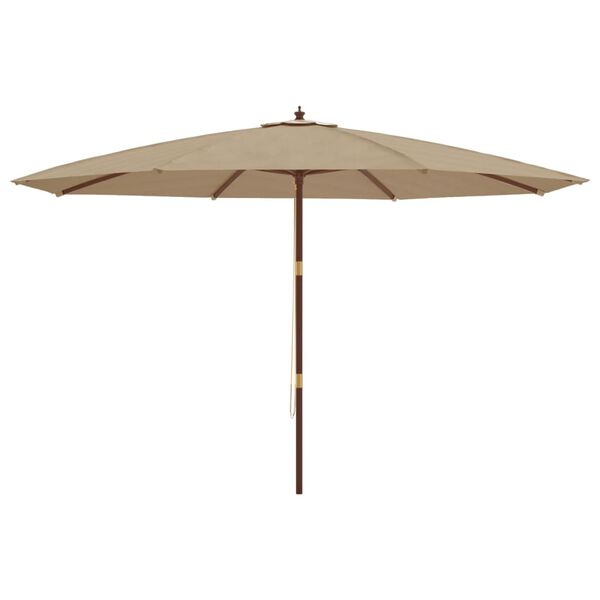 vidaXL Parasol met houten paal 400x273 cm taupe