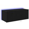 vidaXL TV Wandkast 80 x 35 x 31 cm Zwart Eiken Bewerkt hout