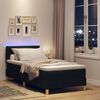 vidaXL LED Box Spring Bed met hoofdeinde Zwart 80 x 200 cm Stof