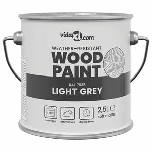 vidaXL Houtverf Grijs 2,5 L Wandprint