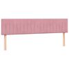 vidaXL Boxspring met matras en LED fluweel roze 180x220 cm