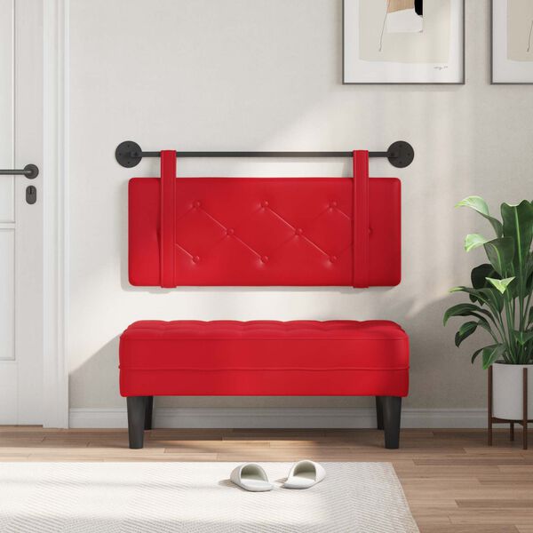 vidaXL Hangend Hoofdeinde Wandgemonteerd Rood 100 cm Nep Leer
