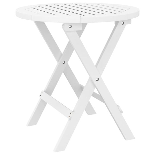 vidaXL Tuintafel inklapbaar &Oslash; 46 cm massief acaciahout wit