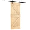 vidaXL Schuifdeur 85 x 210 cm Massief Grenenhout (Niet-Behandeld)