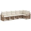 vidaXL Tuinbankenset 6 st Beige poly rattan