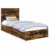 vidaXL Opslag bed met lade Gerookt eiken 90 x 200 cm Bewerkt hout