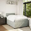 vidaXL Boxspring met matras fluweel lichtgrijs 120x200 cm