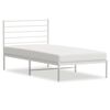 vidaXL Bedframe met hoofdbord metaal wit 80x200 cm