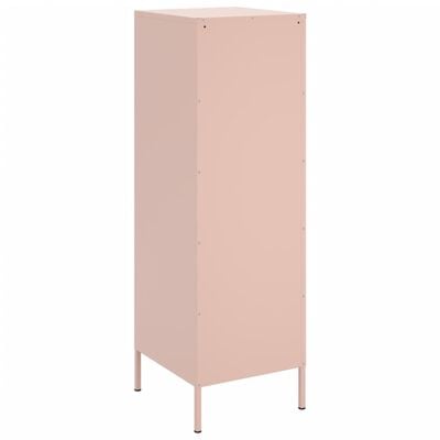 vidaXL Hoge kast 36x39x113 cm staal roze