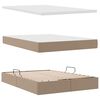 vidaXL Opslag bed met matras Cappuccino 140 x 190 cm Nep Leer