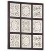 vidaXL Wandpaneel handgesneden 60x60x1,5 cm MDF bruin en wit
