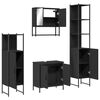 vidaXL 4-delige Badkamermeubelset bewerkt hout zwart