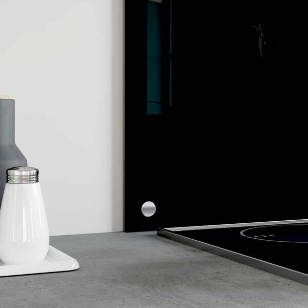 vidaXL Spatscherm keuken 70x50 cm gehard glas zwart