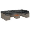 vidaXL Tuinbankenset 10 st Grijs poly rattan