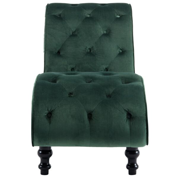 vidaXL Chaise longue fluweel groen