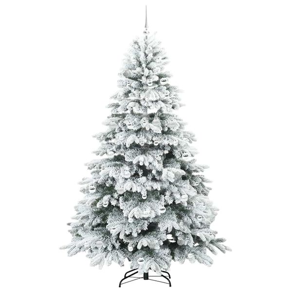 vidaXL Kunstkerstboom met 300 LED met standaard Wit 210 cm PE en PVC