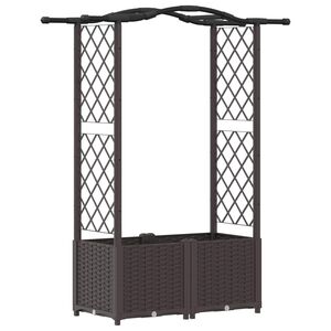vidaXL Verhoogd Bed met Trellis en Dak Bruin 125 x 40 x 138 cm PP